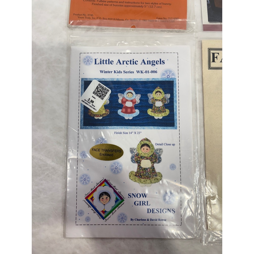 Lot of 4 Sewing Patterns Honey Bunnies Arctic Angels Potato Steamer Fabric Art - Picture 4 of 10